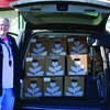 Shirley Chesterman was at the Colorado East Community Action Agency office in Limon last week to pick up the Senior Food Boxes that are distributed each month in Karval.