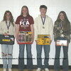Winners (l-r) McKenna Murphy Class III, Teal Schmidt Overall, TJ Eurich Class II, Hayden Fox Class I
